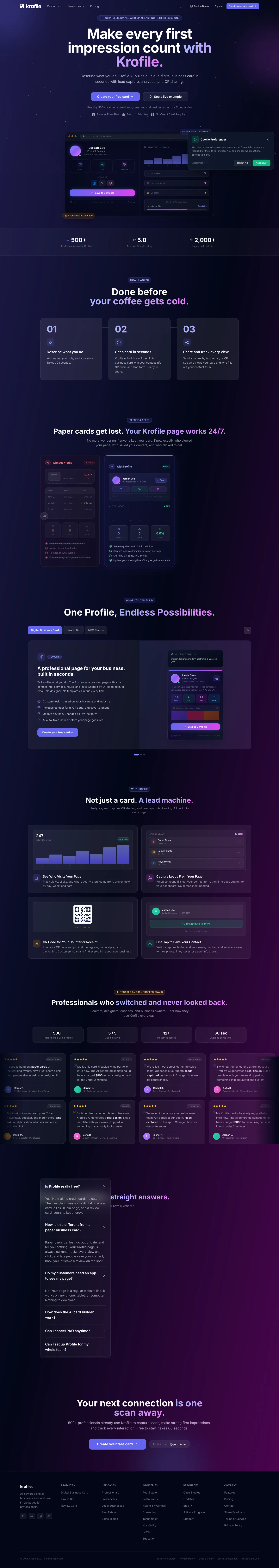 Krofile Platform screenshot